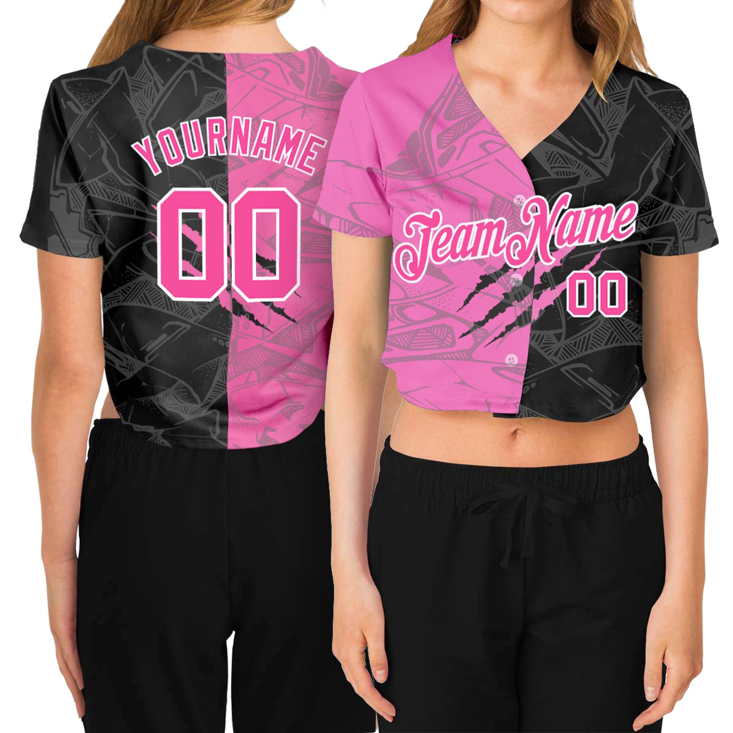 Ladies Pinstripe V-Neck Custom Softball Jersey