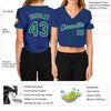 Custom Women's Royal Kelly Green-White V-Neck Cropped Baseball Jersey