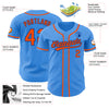 Custom Electric Blue Orange-Royal Authentic Baseball Jersey