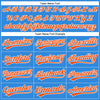 Custom Electric Blue Orange-White Authentic Baseball Jersey