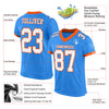 Custom Powder Blue White-Orange Mesh Authentic Football Jersey