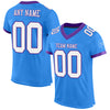 Custom Powder Blue White-Purple Mesh Authentic Football Jersey