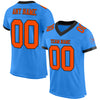 Custom Powder Blue Orange-Black Mesh Authentic Football Jersey