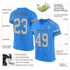 Custom Powder Blue Gray-Steel Gray Mesh Authentic Football Jersey