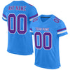 Custom Powder Blue Purple-White Mesh Authentic Football Jersey