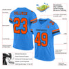 Custom Powder Blue Orange-Black Mesh Authentic Football Jersey