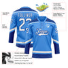 Custom Powder Blue White-Royal Hockey Lace Neck Jersey