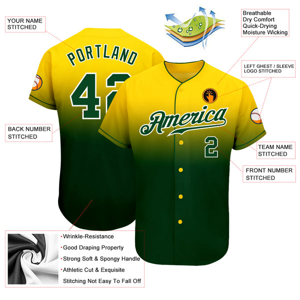 Green Basketball Oakland Athletics Custom Name Baseball Jersey Printed