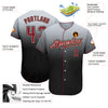 Custom Gray Crimson-Black Authentic Fade Fashion Baseball Jersey