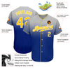 Custom Gray Gold-Royal Authentic Fade Fashion Baseball Jersey