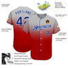 Custom Gray Royal-Red Authentic Fade Fashion Baseball Jersey