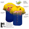 Custom Yellow Red-Royal Authentic Fade Fashion Baseball Jersey