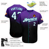 Custom Purple White-Black Authentic Fade Fashion Baseball Jersey