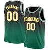 Custom Black White-Kelly Green Authentic Fade Fashion Basketball Jersey