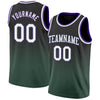 Custom Black White-Green Authentic Fade Fashion Basketball Jersey