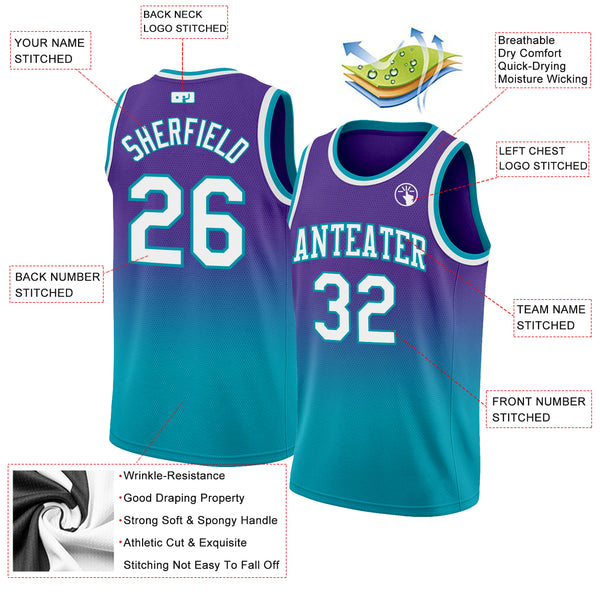 NBA Charlotte Hornets Custom Name Number Teal White Baseball Jersey