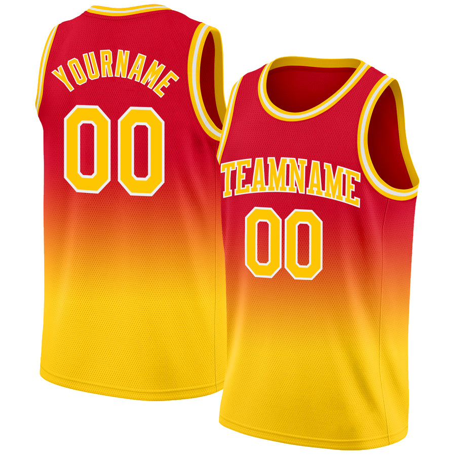 Custom Basketball Jersey Sets Figure Gold-Orange Round Neck - Personalized  Name, Number, Team Logo