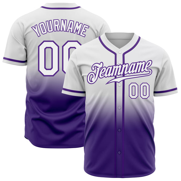 Custom Purple White Orange Fade Fashion Baseball Jerseys For Men &  Women JN11891