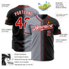 Custom Black Red Gray-White Authentic Gradient Fashion Baseball Jersey