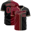 Custom Black Crimson-Cream Authentic Gradient Fashion Baseball Jersey