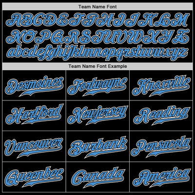 Custom Black Powder Blue-White Authentic Gradient Fashion Baseball Jersey