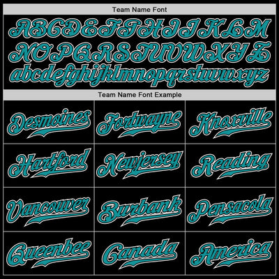 Custom Black Teal-White Authentic Gradient Fashion Baseball Jersey