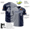 Custom Navy Gray-White Authentic Gradient Fashion Baseball Jersey