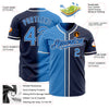 Custom Navy Powder Blue-White Authentic Gradient Fashion Baseball Jersey