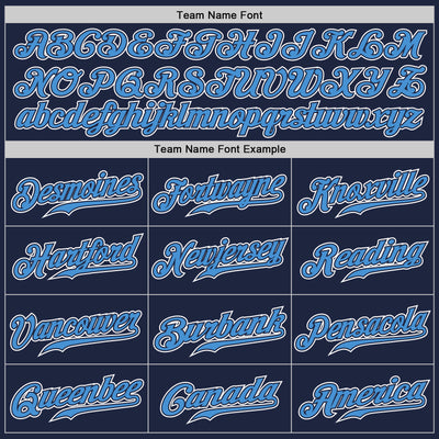 Custom Navy Powder Blue-White Authentic Gradient Fashion Baseball Jersey