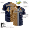 Custom Navy Old Gold-White Authentic Gradient Fashion Baseball Jersey