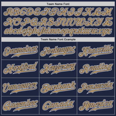 Custom Navy Old Gold-White Authentic Gradient Fashion Baseball Jersey