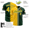 Custom Green Yellow-White Authentic Gradient Fashion Baseball Jersey