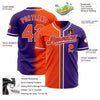 Custom Purple Orange-White Authentic Gradient Fashion Baseball Jersey