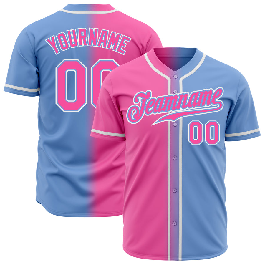Personalized Baseball Jersey Shirt, 3D All Over Print Gradient Color D