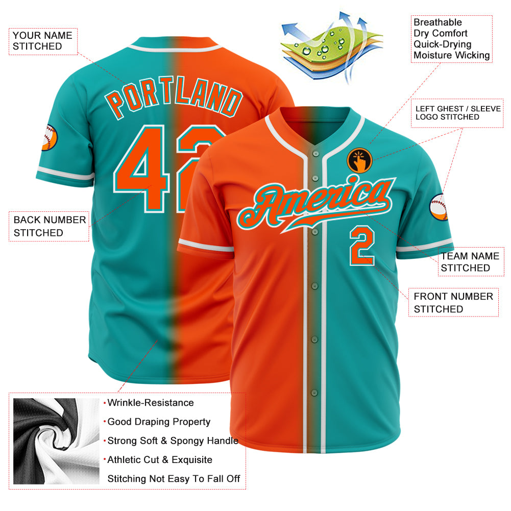 NFL Miami Dolphins Custom Name Orange Aqua Skull Baseball Jersey