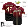 Custom Crimson Cream-Black Authentic Fade Fashion Baseball Jersey