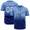 Custom Light Blue White-Royal Authentic Fade Fashion Baseball Jersey