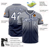 Custom Gray White-Navy Authentic Fade Fashion Baseball Jersey