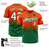 Custom Orange White-Kelly Green Authentic Fade Fashion Baseball Jersey