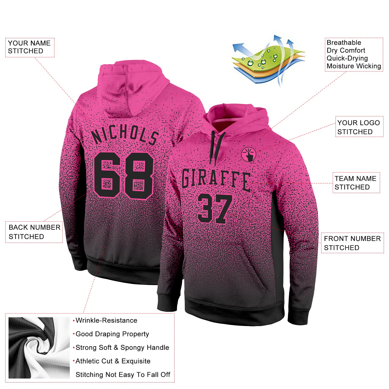 Sports Pink Hoodie Sweatshirt cheapest