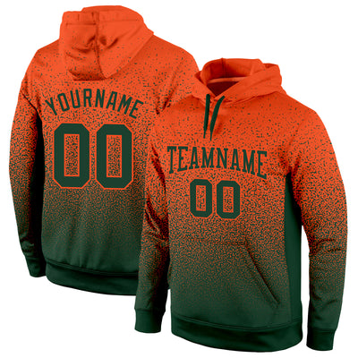 Custom Stitched Orange Green Fade Fashion Sports Pullover Sweatshirt Hoodie