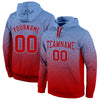 Custom Stitched Light Blue Red Fade Fashion Sports Pullover Sweatshirt Hoodie