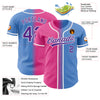 Custom Powder Blue Purple-Pink Authentic Gradient Fashion Baseball Jersey