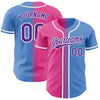 Custom Powder Blue Purple-Pink Authentic Gradient Fashion Baseball Jersey