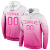 Custom Stitched White Pink Fade Fashion Sports Pullover Sweatshirt Hoodie