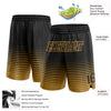 Custom Black Old Gold Pinstripe Fade Fashion Authentic Basketball Shorts