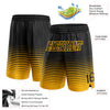 Custom Black Gold Pinstripe Fade Fashion Authentic Basketball Shorts