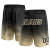 Custom Black Cream Pinstripe Fade Fashion Authentic Basketball Shorts