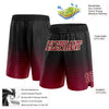 Custom Black Maroon-Cream Pinstripe Fade Fashion Authentic Basketball Shorts