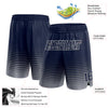 Custom Navy Gray Pinstripe Fade Fashion Authentic Basketball Shorts